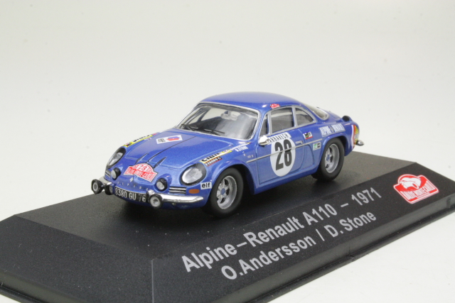 Alpine Renault A110, Monte Carlo 1971, O.Andersson, no.28 - Sulje napsauttamalla kuva