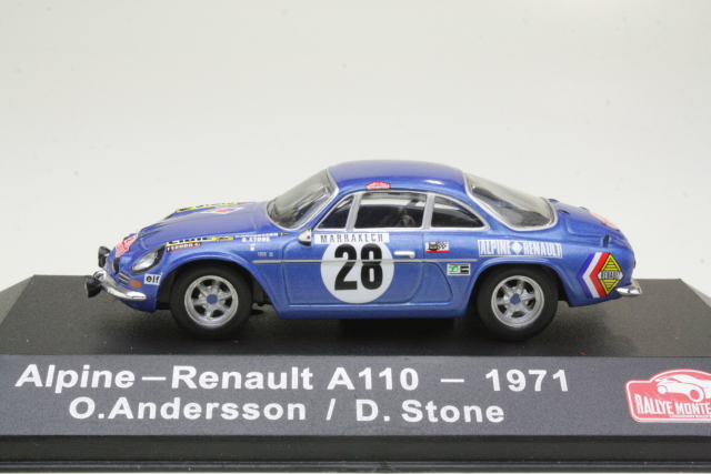 Alpine Renault A110, Monte Carlo 1971, O.Andersson, no.28 - Sulje napsauttamalla kuva