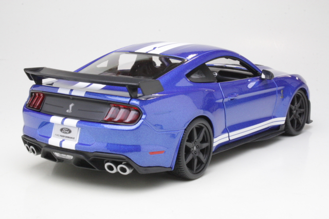 Ford Mustang Shelby GT500 2020, sininen/valkoinen - Sulje napsauttamalla kuva