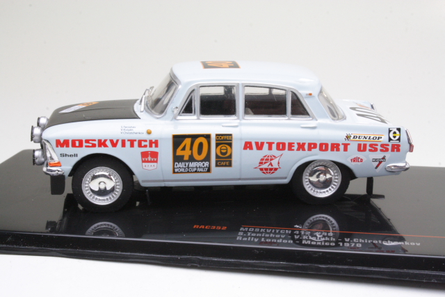 Moskvitch 412, London-Mexiko 1970, S.Tenishev, no.40 - Sulje napsauttamalla kuva