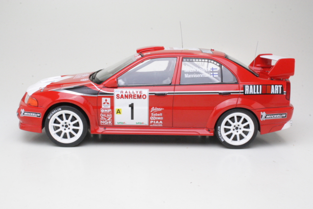 Mitsubishi Lancer Evo VI, San Remo 1999, T.Mäkinen, no.1 - Sulje napsauttamalla kuva