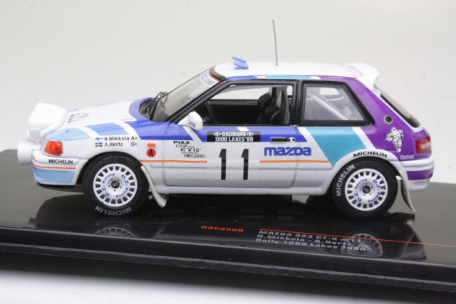 Mazda 323 GTX, Finland 1990, H.Mikkola, no.11 - Sulje napsauttamalla kuva