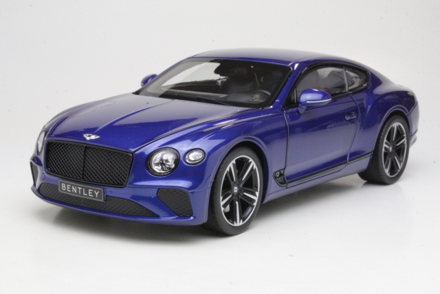 Bentley Continental GT 2018, sininen - Sulje napsauttamalla kuva