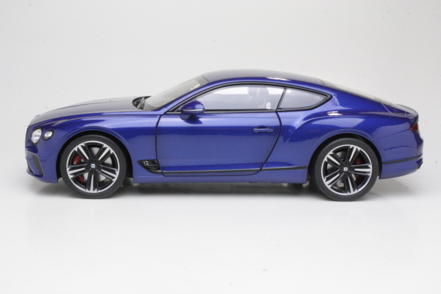 Bentley Continental GT 2018, sininen - Sulje napsauttamalla kuva