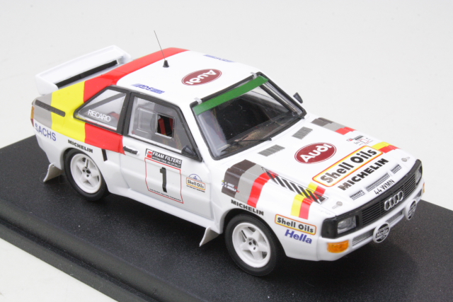 Audi Sport Quattro, Welsh 1986, H.Mikkola, no.1 - Sulje napsauttamalla kuva