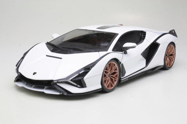 Lamborghini Sian FKP 37 2019, valkoinen - Sulje napsauttamalla kuva