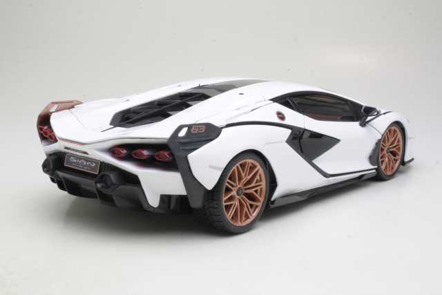 Lamborghini Sian FKP 37 2019, valkoinen - Sulje napsauttamalla kuva