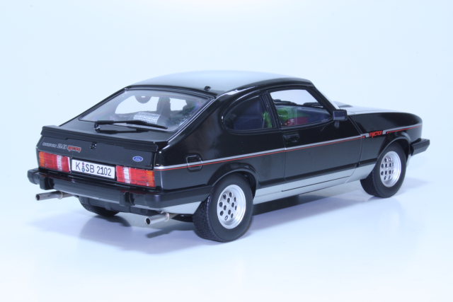 Ford Capri Mk3 2.8 Injection 1983, musta/hopea