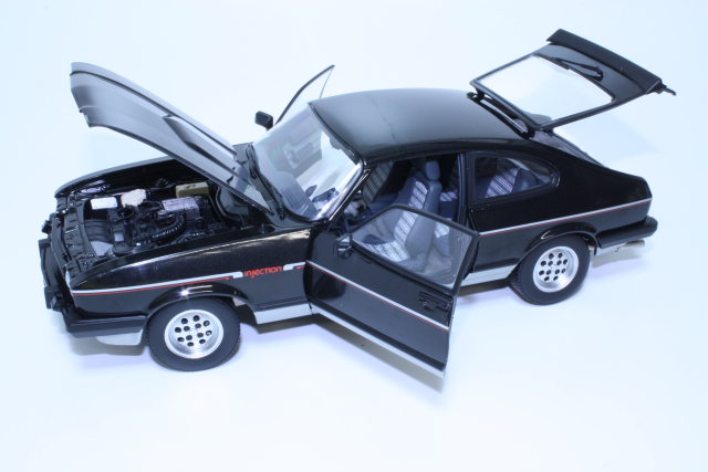 Ford Capri Mk3 2.8 Injection 1983, musta/hopea