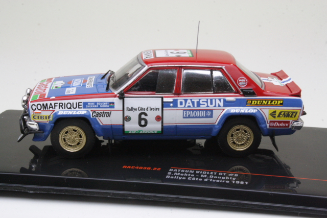 Datsun Violet GT, Cote d Ivoire 1981, S.Mehta, no.6 - Sulje napsauttamalla kuva