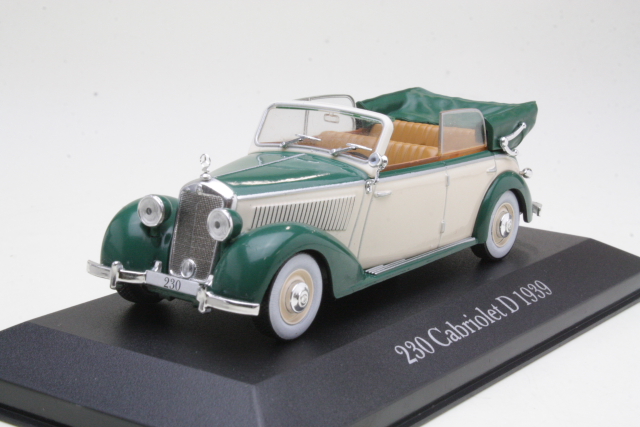 Mercedes 230 Cabriolet D 1939, vihreä/beige - Sulje napsauttamalla kuva