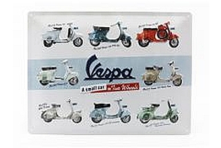 Piaggio Vespa Collage - 3D Metallikyltti
