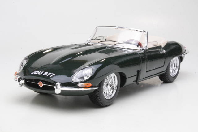 Jaguar E-Type Cabrio 1961, tummanvihreä