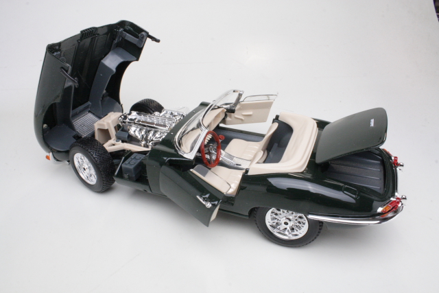 Jaguar E-Type Cabrio 1961, tummanvihreä