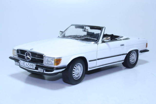 Mercedes 350SL Convertible 1977, valkoinen