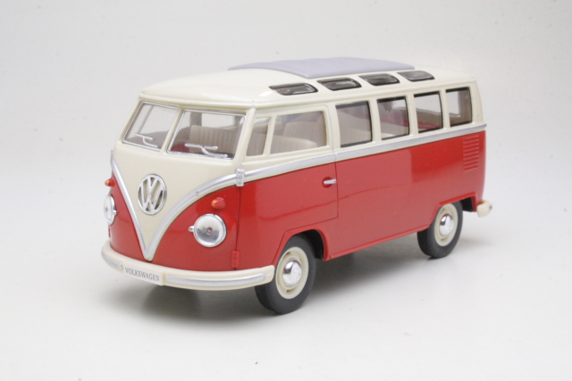 VW Samba Bus 1962, punainen/valkoinen