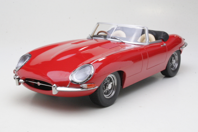 Jaguar E-Type Mk1 Cabriolet 1961, punainen - Sulje napsauttamalla kuva