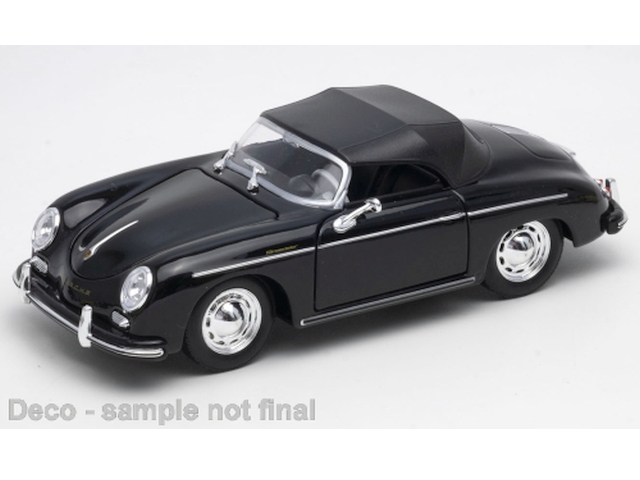 Porsche 356A Spider 1959 Closed Roof, black - Click Image to Close
