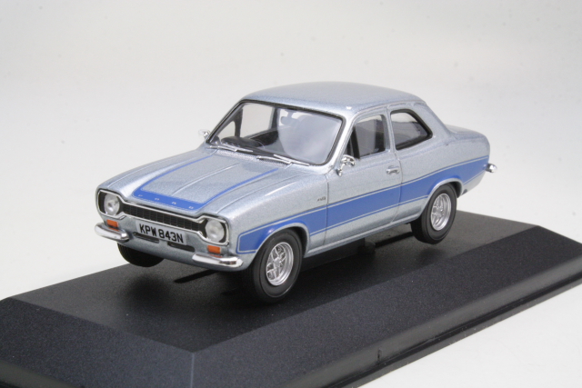 Ford Escort Mk1 RS2000 1974, hopea/sininen - Sulje napsauttamalla kuva