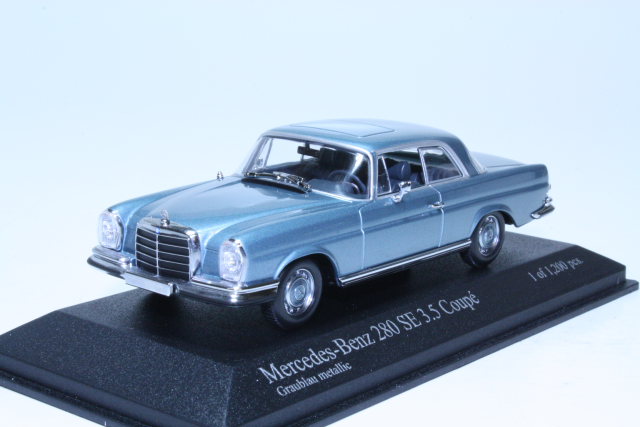 Mercedes 280SE (w111) 3.5 Coupe 1970, sininen - Sulje napsauttamalla kuva