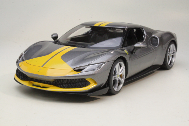 Ferrari 296 GTB 2022, harmaa/keltainen