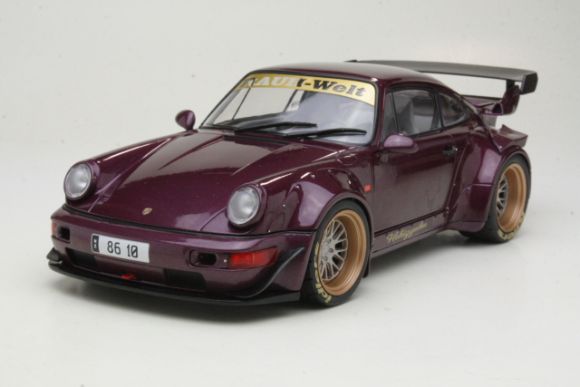 Porsche 911 (964) RWB Hekigioku 2022, tummanpunainen - Sulje napsauttamalla kuva