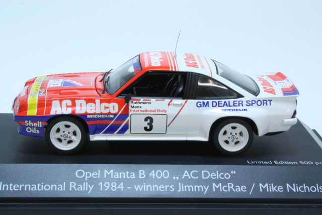 Opel Manta B 400 "AC Delco", Manx Rally 1984, J. McRae, no.3 - Sulje napsauttamalla kuva