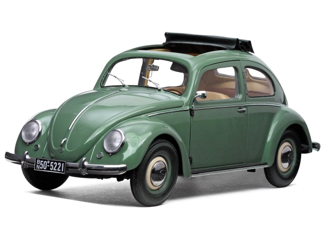 VW Beetle Saloon Opening Roof 1950, light green