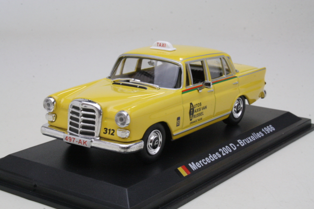 Mercedes 200D (w110) 1962, keltainen "Taxi Bruxelles"