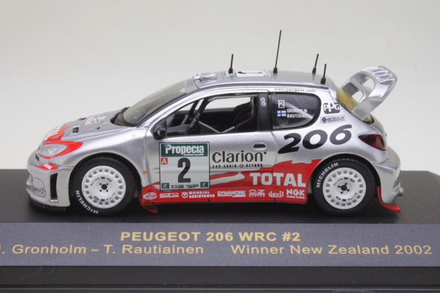 Peugeot 206 WRC, New Zealand 2002, M.Grönholm, no.2