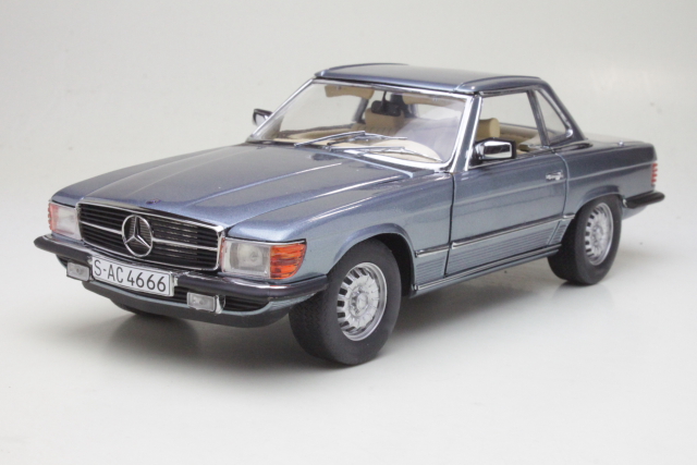 Mercedes 350 SL Hard Top 1977, light blue