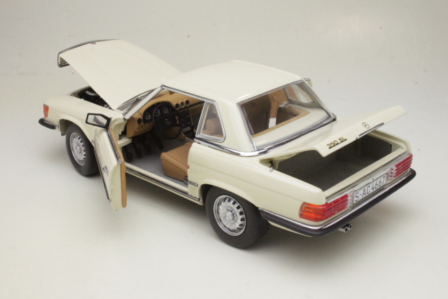 Mercedes 350 SL Hard Top 1977, valkoinen