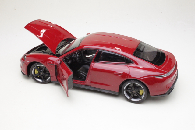 Porsche Taycan Turbo S 2021, tummanpunainen