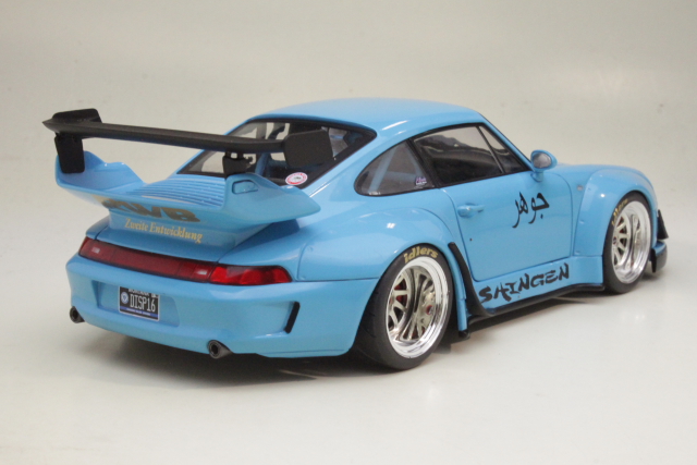 Porsche 993 (993) RWB Bodykit Shingen 2018, sininen