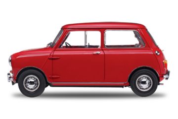 Austin Mini Se7en DeLuxe 1960, punainen - Sulje napsauttamalla kuva