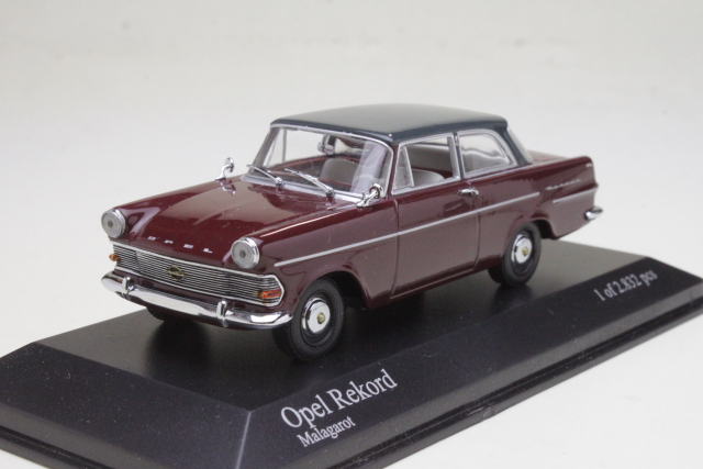 Opel Rekord P2 1960, tummanpunainen/harmaa