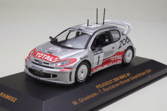 Peugeot 206 WRC, 1st. Great Britain 2001, M.Grönholm, no.1