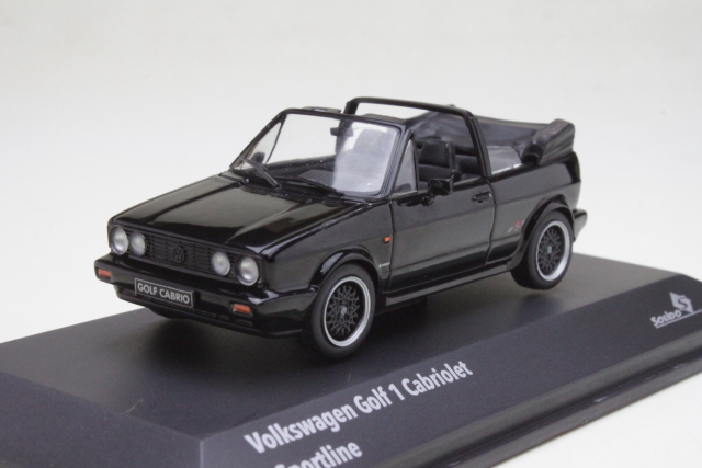 VW Golf 1 Sportline Cabriolet 1992, musta
