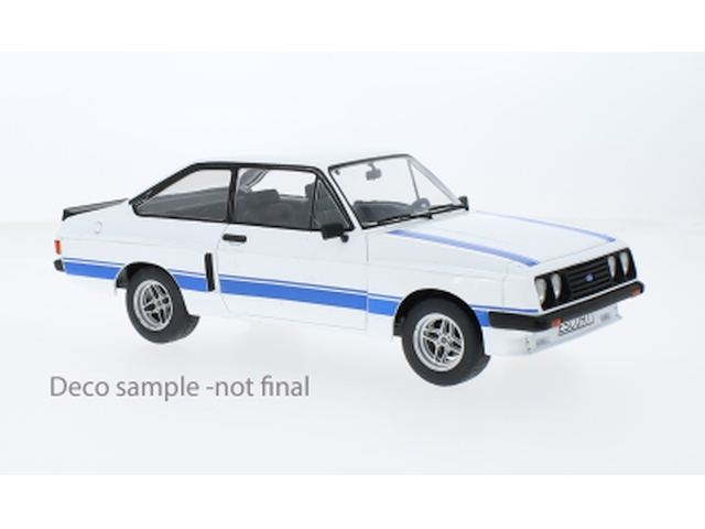 Ford Escort Mk2 RS2000 X-Pack 1977, valkoinen/sininen