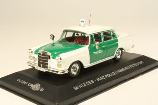 Mercedes 220 (w110) 1965 Polizei Hamburg, valkoinen/vihreä