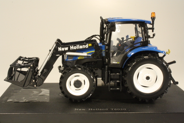 New Holland T6020 2008 "musta etukuormaaja", sininen