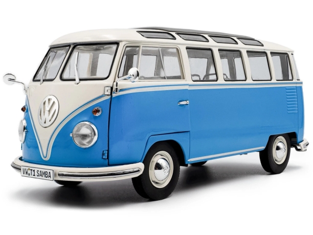VW T1 Samba 1962, sininen/valkoinen