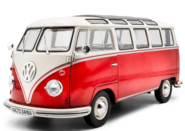 VW T1 Samba 1962, punainen/valkoinen