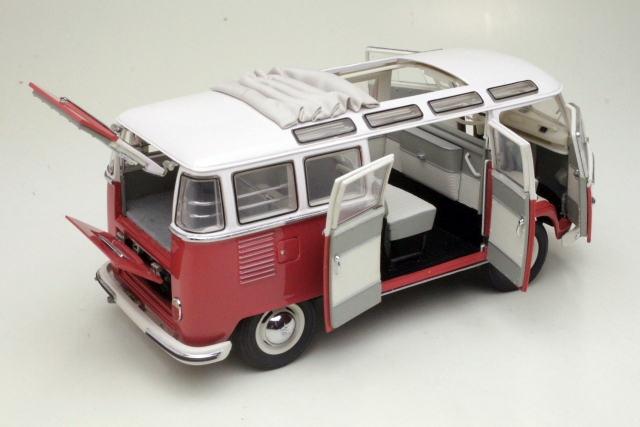 VW T1 Samba Bus 1962, punainen/valkoinen