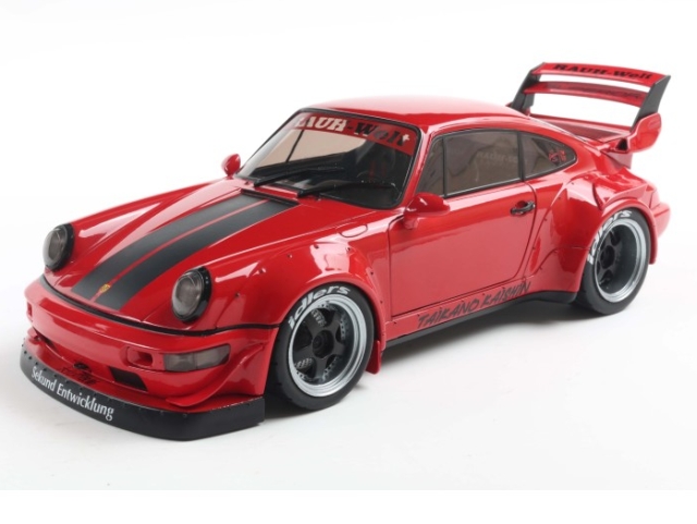 Porsche 911 (964) RWB Bodykit Coupe 2024, punainen/musta
