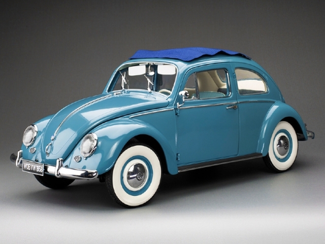 VW Kupla Cabrio 1958, sininen