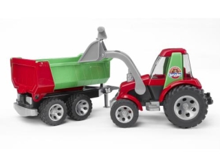 Tractor with frontloader and rear tipper - Click Image to Close