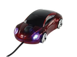 Porsche red. Wired optical mouse