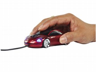 Porsche punainen. Johdollinen optinen rullahiiri.