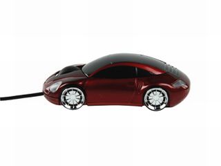 Porsche punainen. Johdollinen optinen rullahiiri.